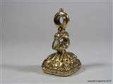 Gold Georgian Intaglio Fob Seal Family PARROT Crest Arms