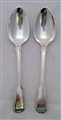 Pair of Antique Sterling Silver Fiddle and Thread Teaspoons 1809/11