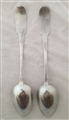 Antique hallmarked Sterling Irish Silver Pair of George III Fiddle Pattern Serving Spoons 1794