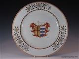 Chinese Armorial Porcelain Charger BROOK impaling ALLEN 1745
