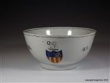 Chinese Armorial Porcelain Bowl GARLAND Family Coat Arms Crest