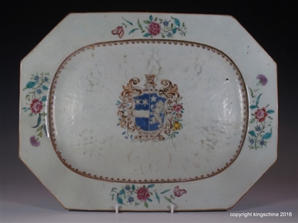Chinese Armorial Porcelain Charger Platter JENKINSON Coat Arms Crest
