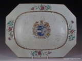 Chinese Armorial Porcelain Charger Platter JENKINSON Coat Arms Crest
