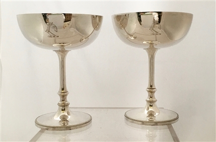 Antique Pair of Victorian Silver-plated Champagne Coupes c. 1900