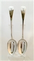 Antique hallmarked Victorian Silver Pair of Exeter-Made Old English Pattern Tablespoons