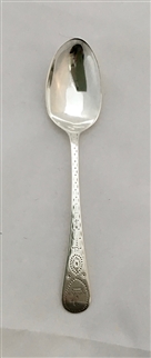 Antique Hallmarked Scottish Victorian Sterling Silver bright-cut teaspoon 1881