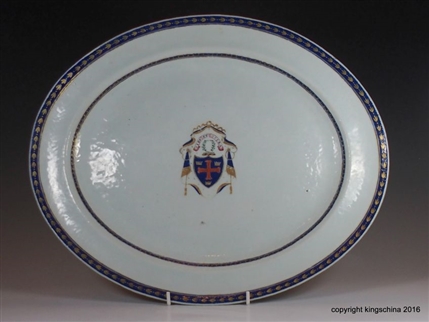 Chinese Armorial Porcelain Plate MACARTHUR McarthurCoat Arms Crest Family