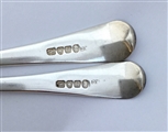 A Pair of Antique hallmarked sterling George III silver Old English Pattern tablespoons 1795