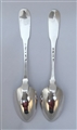 Pair Antique Irish Silver George III Silver Fiddle Pattern Tablespoons 1798