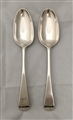 Pair Wonderful Hallmarked sterling George III Silver Old English Pattern Tablespoons 1765