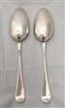 Pair Wonderful Hallmarked sterling George III Silver Old English Pattern Tablespoons 1765