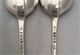 Pair Wonderful Hallmarked sterling George III Silver Old English Pattern Tablespoons 1765