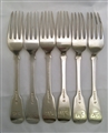 Antique Hallmarked Sterling Silver set of George III Silver Six Fiddle Pattern Table Forks 1817