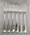 Antique Hallmarked Sterling Silver set of George III Silver Six Fiddle Pattern Table Forks 1817