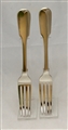 A pair of Antique William IV Sterling Silver Fiddle pattern table forks, 1833