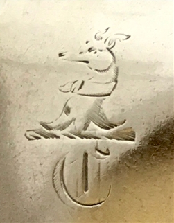 Pair Antique Early Victorian Sterling Silver Fiddle pattern serving spoons, 1838