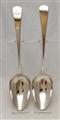 Pair Antique George III sterling silver Old English pattern tablespoons, 1800