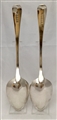 Pair Antique George III sterling silver Old English pattern tablespoons, 1800