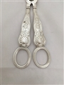 Antique Victorian Sterling Silver Kings Pattern Grape Scissors, 1848