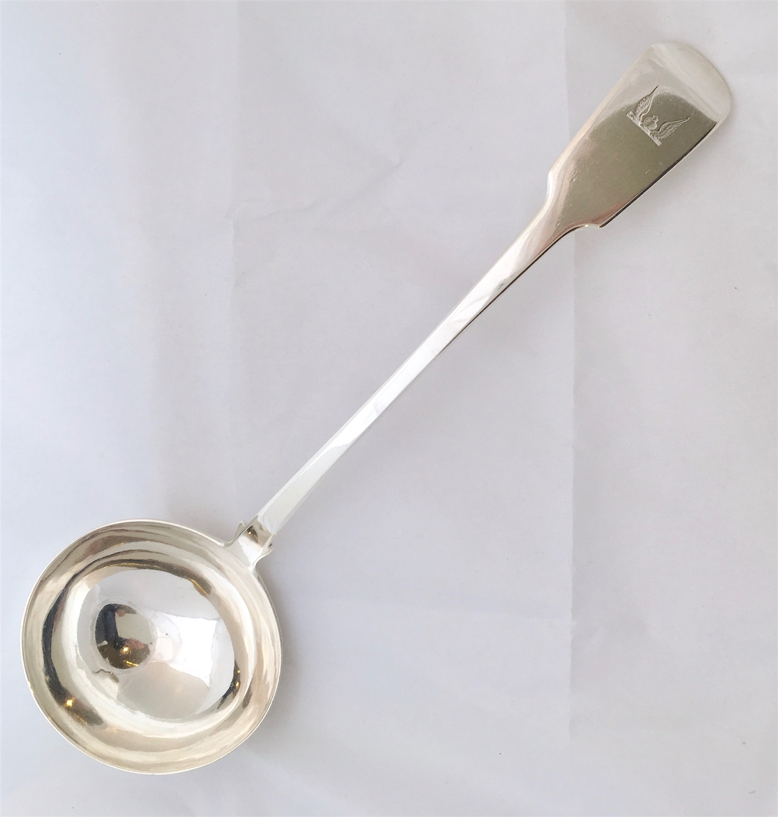 Antique IV Sterling Silver Fiddle Pattern Soup / Punch Ladle