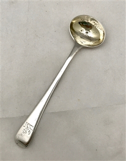 George III Hallmarked Sterling Silver Old English Pattern Salt Spoon 1800