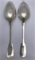 Pair Antique George IV Sterling Silver Fiddle Pattern Dessert Spoons 1826