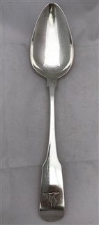 Antique Irish George III Sterling Silver Fiddle Pattern Large Table Spoon 1804