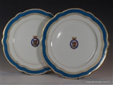 Paris Armorial Porcelain Plates BARON GIRAUD de FOREZ Chateau Minjoud ST PIERRE D'ALBIGNY
