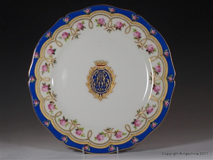 Paris Armorial Porcelain Plates BARON ROTHSCHILD Family Crest Coat Arms