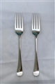 Antique George III Sterling Silver Pair Old English Pattern Table Forks 1797