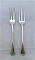 Antique George III Sterling Silver Pair Old English Pattern Table Forks 1797