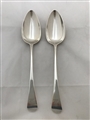 Antique George III Sterling Silver Pair Old English Pattern Tablespoons 1795