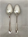 Antique Hallmarked Scottish Sterling Silver George III Pair Celtic Point Pattern Tablespoons 1801