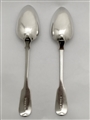 Antique Sterling Silver Pair George IV Fiddle Pattern Tablespoons 1827