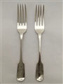 Antique Sterling Silver George IV pair Fiddle pattern Table Forks 1821