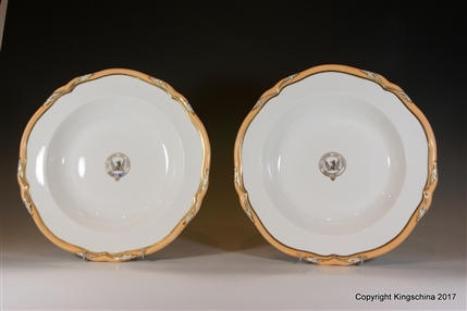 Pair Minton?  Armorial Porcelain Plates SMITH of Devon.