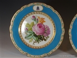 Pair Paris Armorial Porcelain Plates WELD of LULWORTH CASTLE DORSET Coat Arms Crest