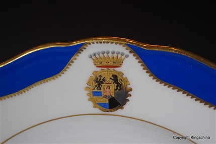 MEISSEN Armorial Porcelain Plate COUNT CLAM GALLAS BOHEMIA Coat Arms Crest