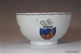 Chinese Armorial Porcelain Tea Bowl GARLAND Family Crest Coat Arms
