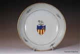 Chinese Armorial Porcelain Saucer GARLAND Family Crest Coat Arms