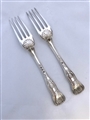 Pair Antique George III Sterling Silver King's pattern Dessert Forks, 1820