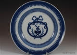 Chinese Armorial Saucer Plate BRUCE Coat Arms Crest