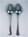 Pair Antique George III Sterling Silver Old English Thread pattern Table Spoons 1798