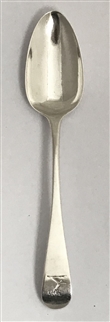 Antique Sterling Silver Hallmarked George III Old English Pattern Dessert Spoon, 1791