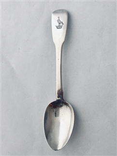 An antique Georgian sterling silver fiddle pattern teaspoon 1829