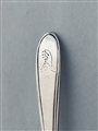 Antique Irish hallmarked sterling silver threaded celtic point teaspoon c.1795