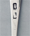 Antique Irish hallmarked sterling silver threaded celtic point teaspoon c.1795