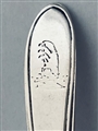 Antique Irish hallmarked sterling silver threaded celtic point teaspoon c.1795