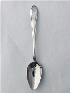 Antique Irish sterling silver threaded celtic point teaspoon 1795 circa.