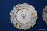 Pair Ridgway? LE BLANC Armorial Porcelain Crest Plates 1830
